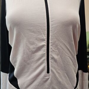 lululemon athletica Pink and Black Long Sleeve Zip-Front Top